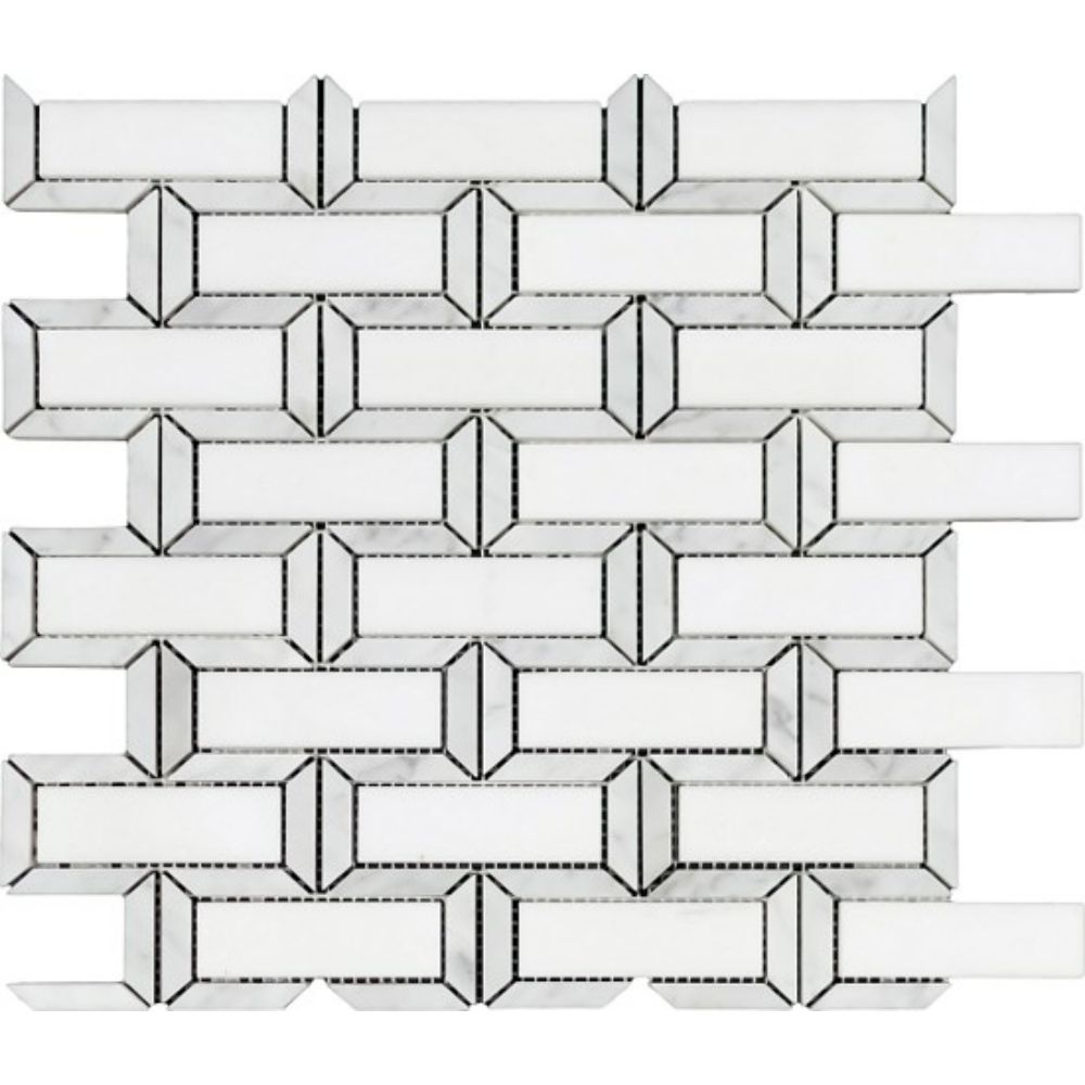 Belluno Designs CIT-THACP Brisa 3.5" x 1.5" Thassos Brick Polished Mosaic Wall Tile  
